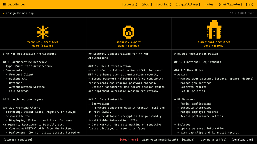 beitdin.dev interface
