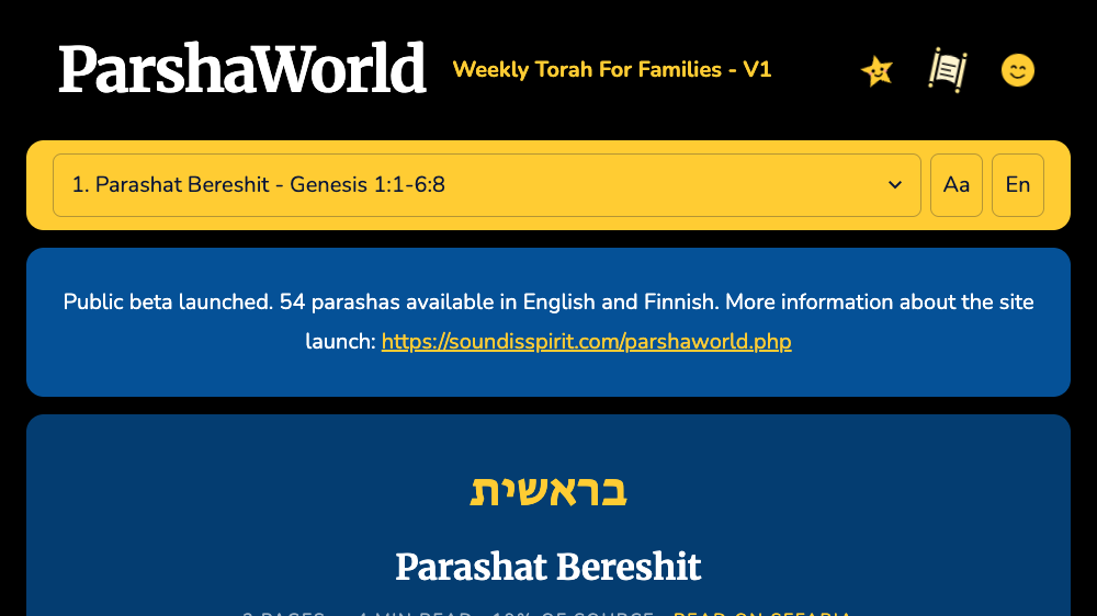 ParshaWorld desktop top view