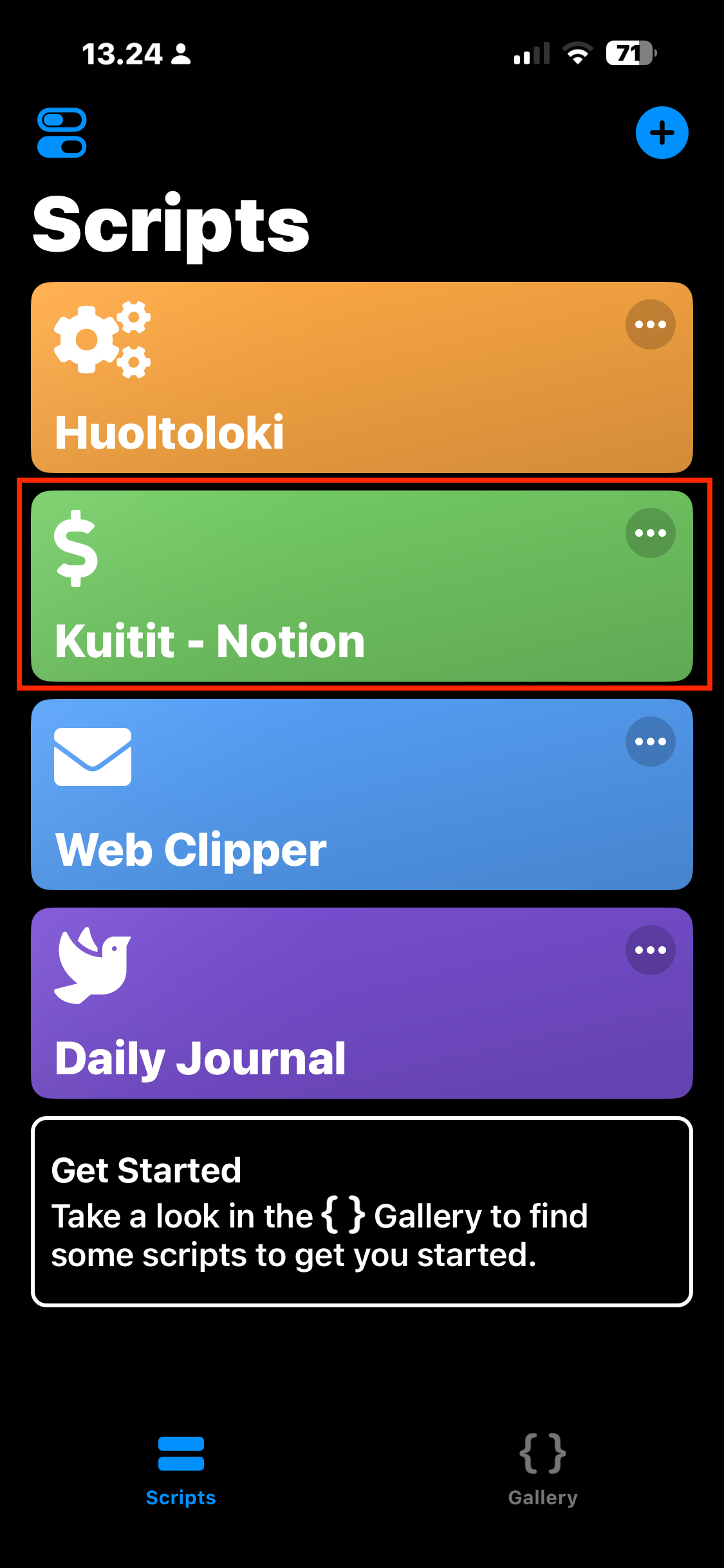 Kuitit - Notion script in Scriptable