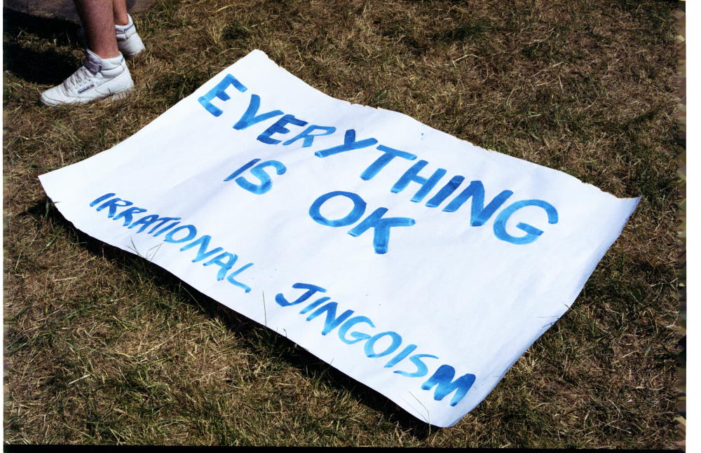 Bilderberg demo London - artwork by Vesa Metsä-Ketelä